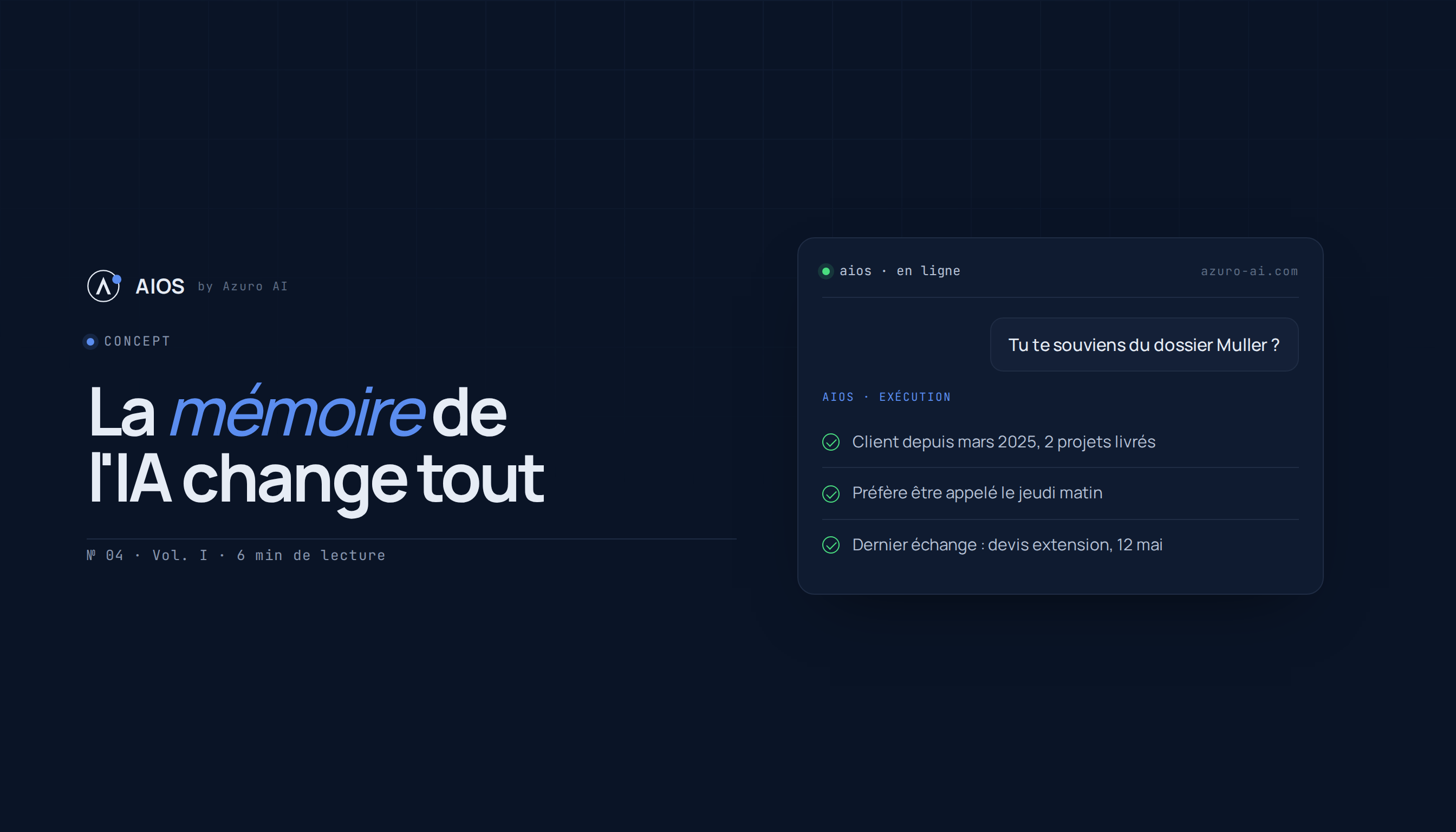 La mémoire de l'IA : pourquoi le contexte change tout